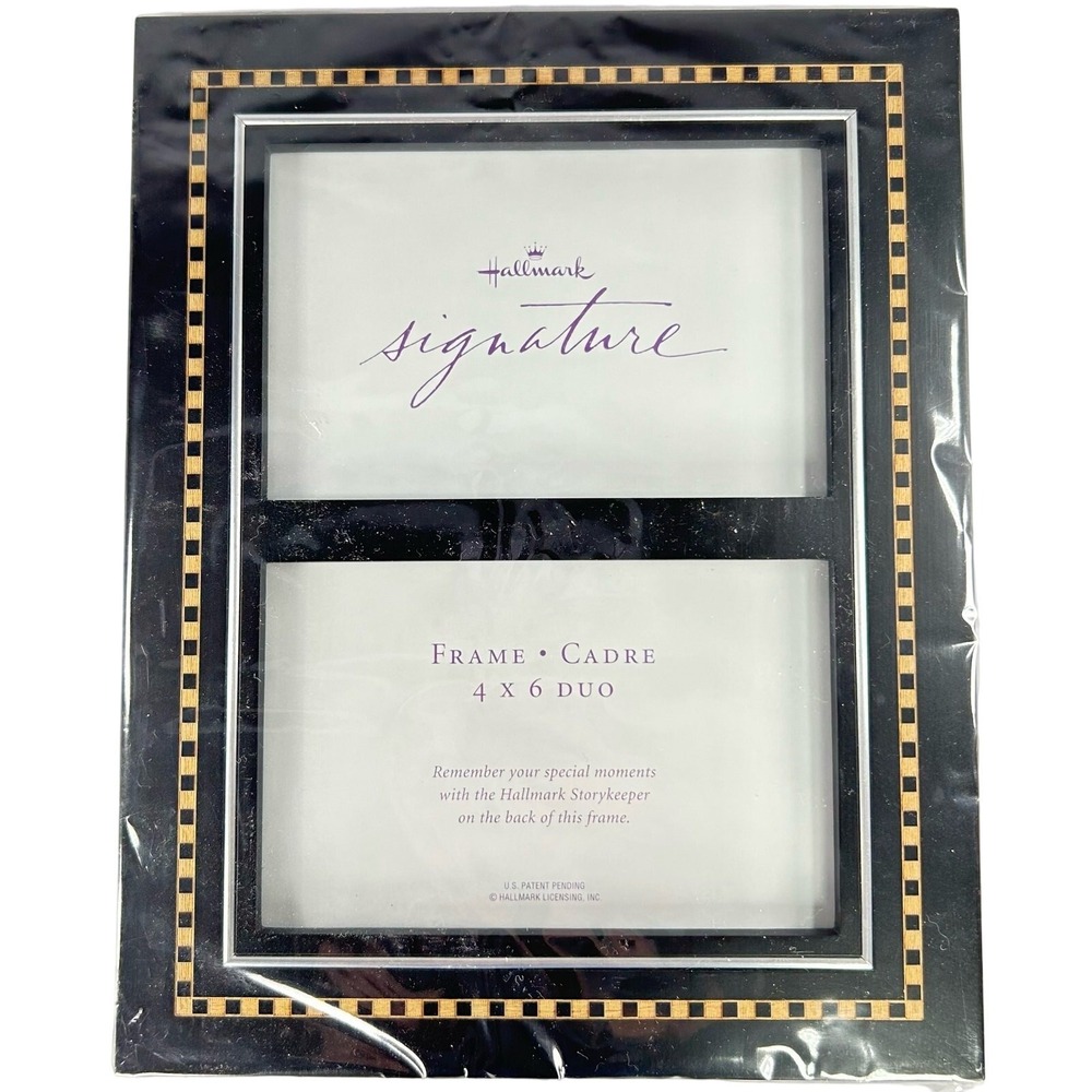 Hallmark Signature Black Wood & Metal Frame 4x6 Photo Duo with Box
